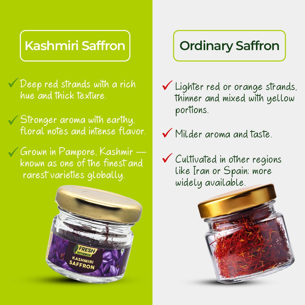 Kashmiri Saffron - FRESHINTHEBOX