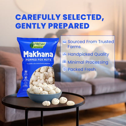 Premium Makhana 100g | Handpicked Bihar Popped Foxnuts