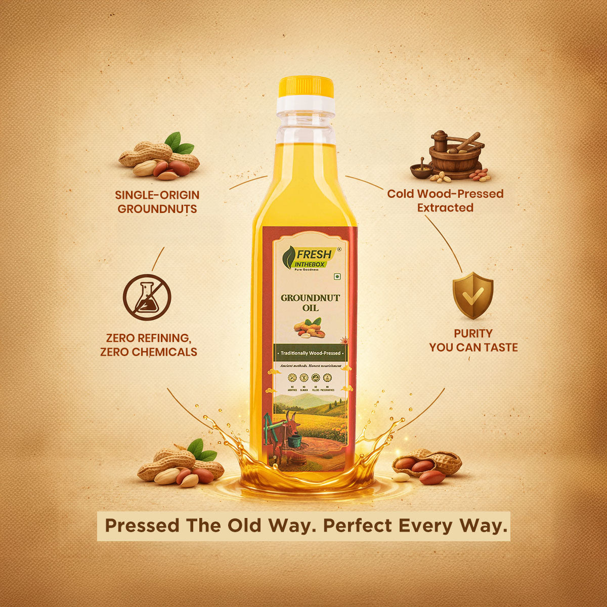Wood-Pressed Groundnut Oil | The Golden Standard of Indian Kitchens