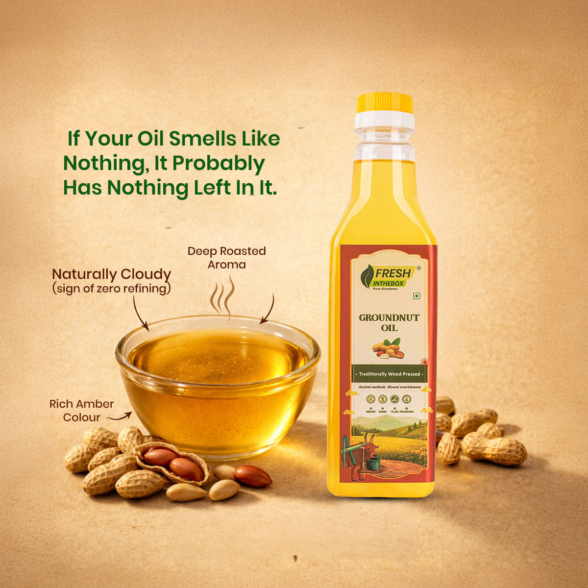 Wood-Pressed Groundnut Oil | The Golden Standard of Indian Kitchens